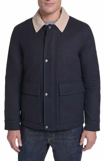Corduroy Collar Wool Blend Barn Coat