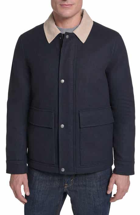 Corduroy Collar Wool Blend Barn Coat