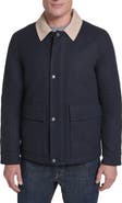Cole Haan Corduroy Collar Wool Blend Barn Coat
