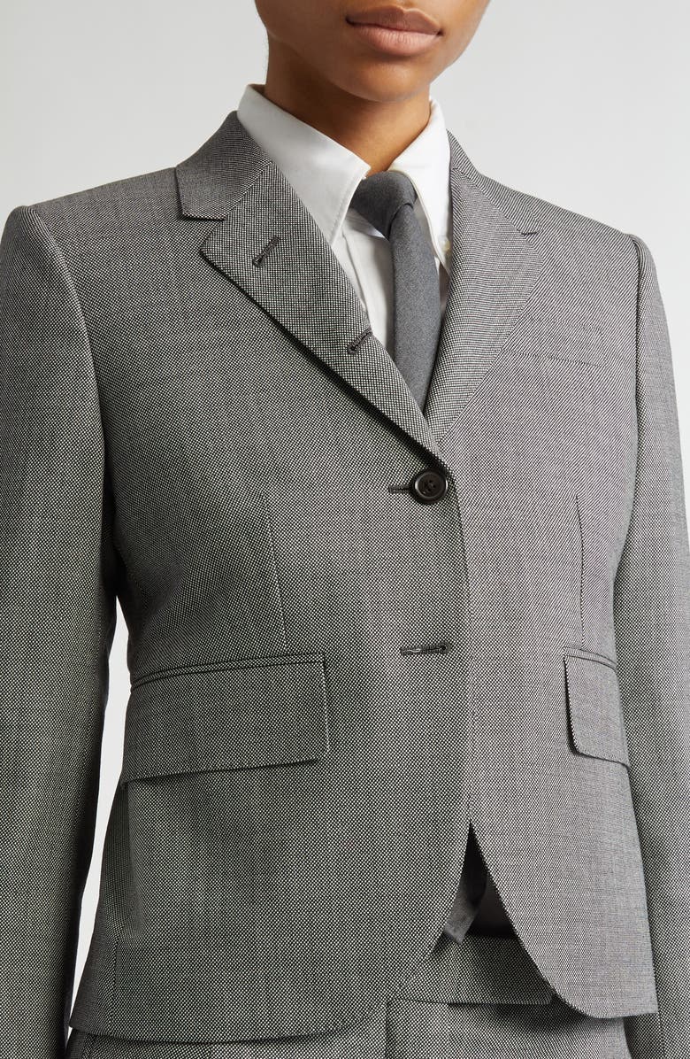 Thom Browne High Armhole Wool Suiting Blazer, Alternate, color, 