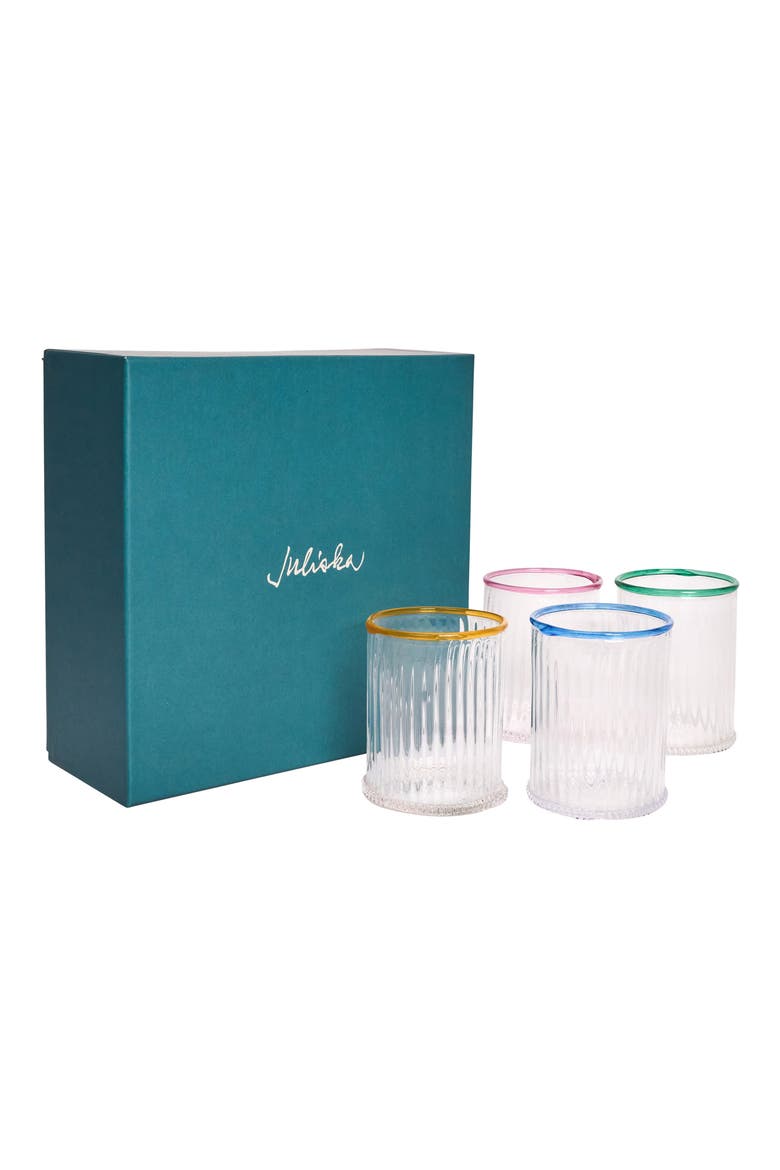 Nell Set of 4 Double Old Fashion Glasses, Alternate, color, MULTI