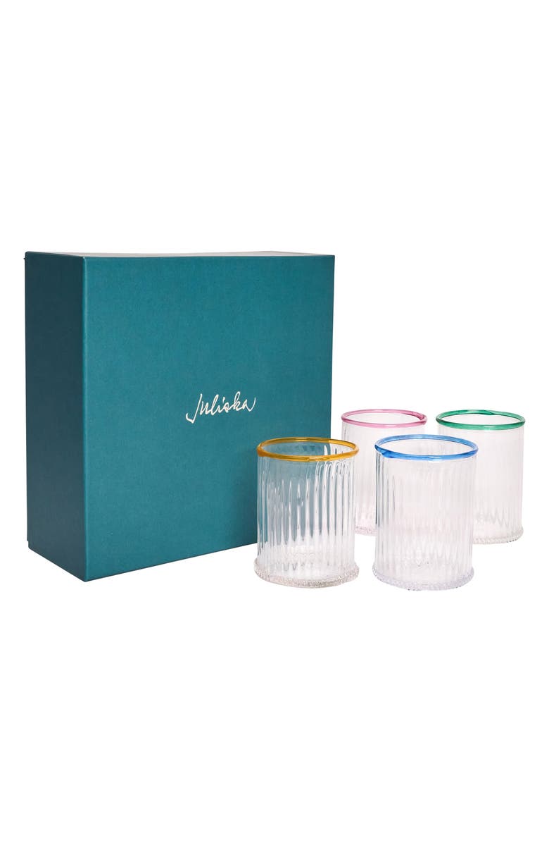Juliska Nell Set of 4 Double Old Fashion Glasses, Alternate, color, Multi
