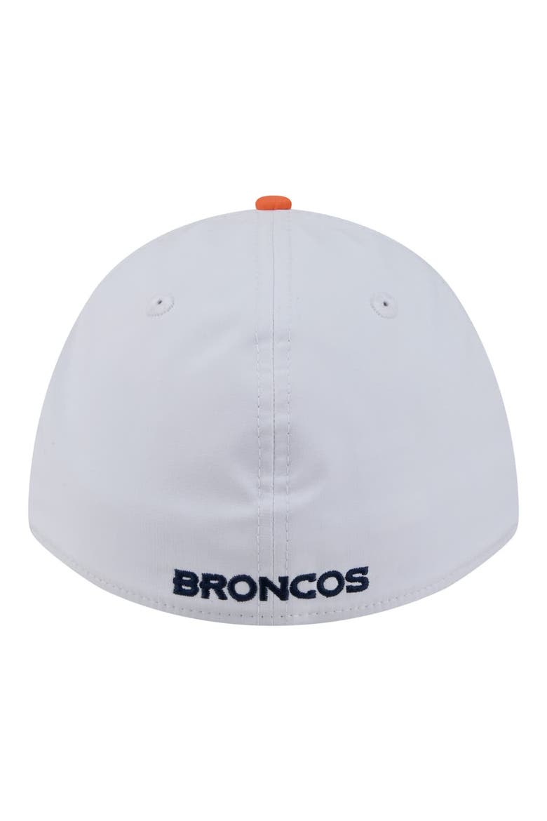 Men's New Era White/Orange Denver Broncos Patch 39THIRTY A-Frame M-Crown Perforated Flex Hat, Alternate, color, White