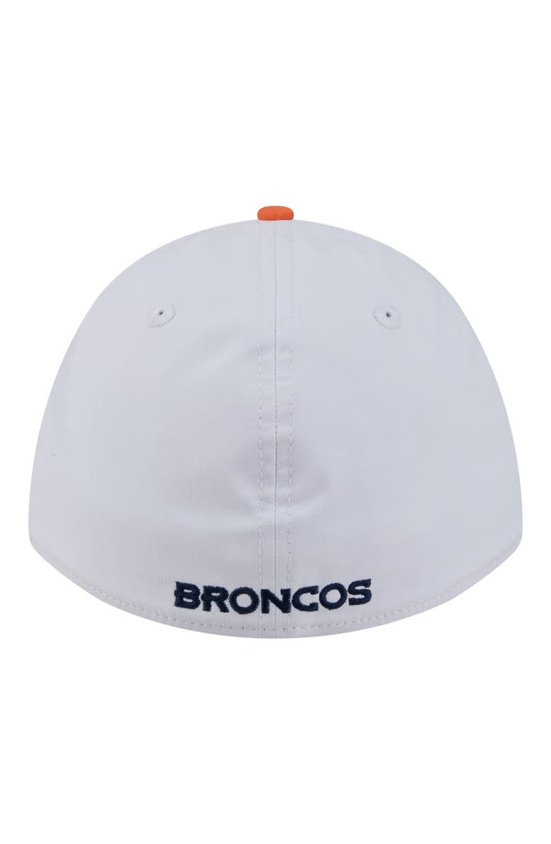 New Era Men's New Era White/Orange Denver Broncos Patch 39THIRTY A-Frame M-Crown Perforated Flex Hat, Alternate, color, White