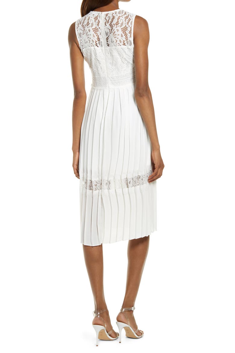 Chiffon Midi Dress, Alternate, color, WHITE