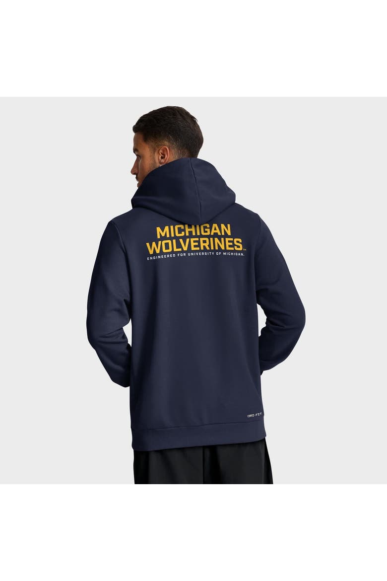 Men's Jordan Brand Navy Michigan Wolverines 2025 Sideline Performance Full-Zip Hoodie, Alternate, color, Navy
