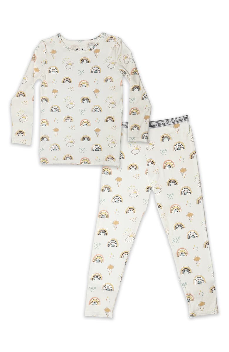Bellabu Bear Kids' Rainbow Two-Piece Fitted Pajamas, Main, color, 