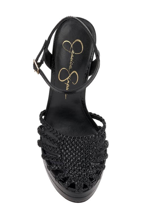 Jessica Simpson Inaia Womens Woven Faux Leather Pumps In Black