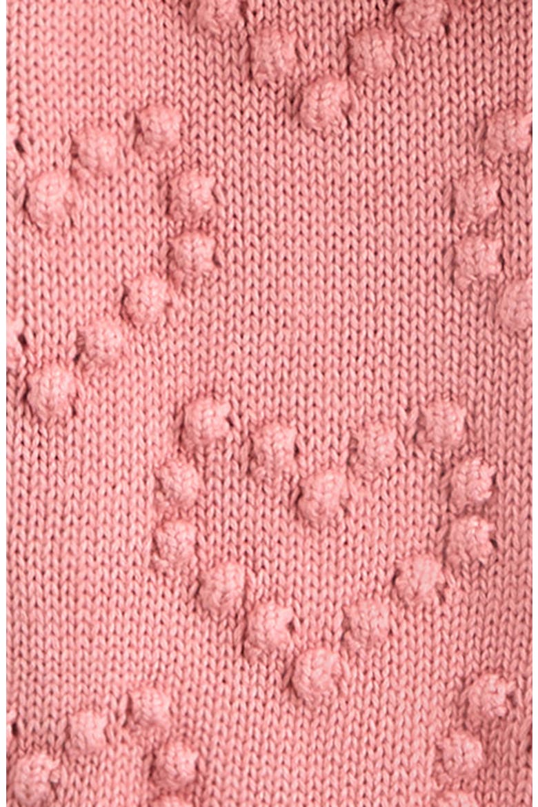 Bobble Stitch Hooded Heart Cardigan, Alternate, color, PINK PEONY