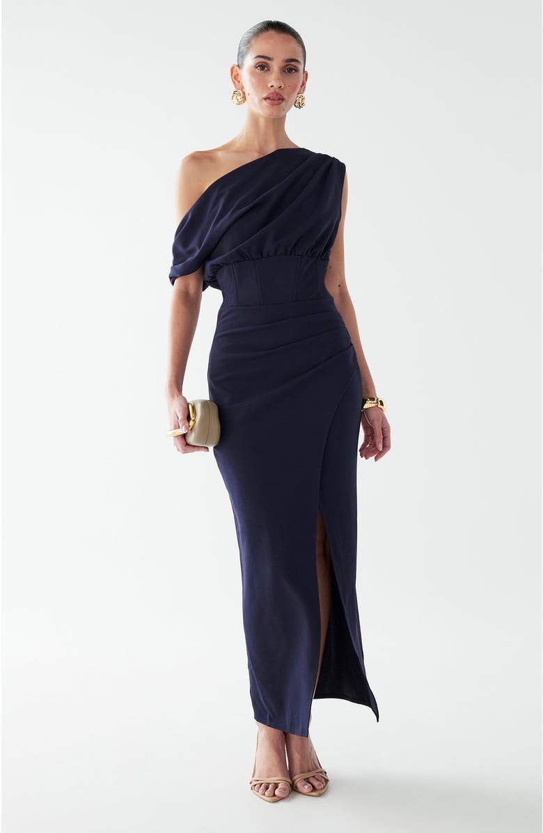 BWLDR Rhodia Midi Dress, Alternate, color, Navy Blue