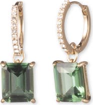 Lauren Ralph Lauren Crystal Drop Huggie Hoop Earrings