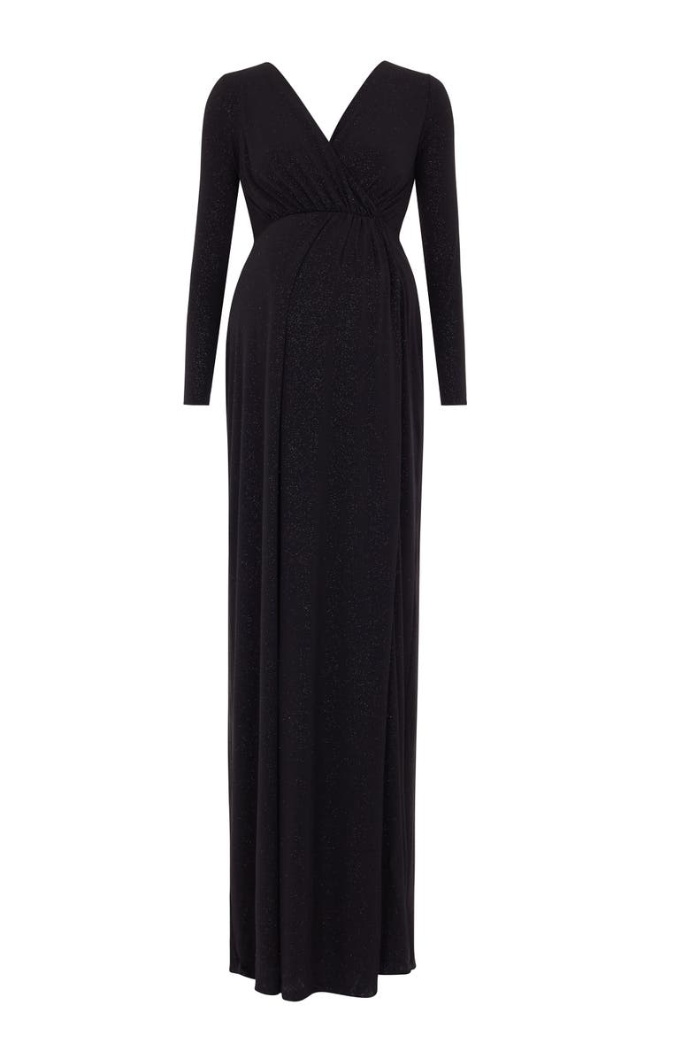 Tiffany Rose Maternity Isabella Maternity Gown Long, Alternate, color, Glitter Black