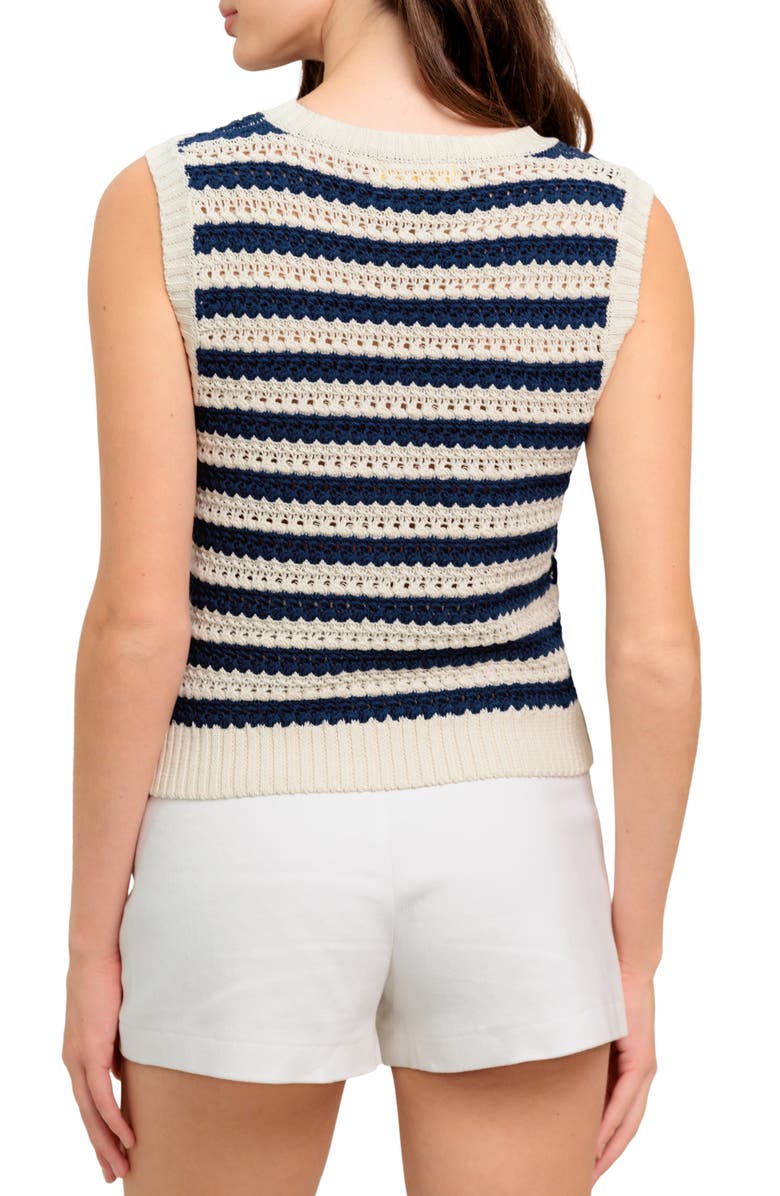 FLYING TOMATO Sweater Top, Alternate, color, Ivory Navy