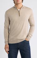 Peter Millar Autumn Crest Suede Trim Quarter Zip Sweater