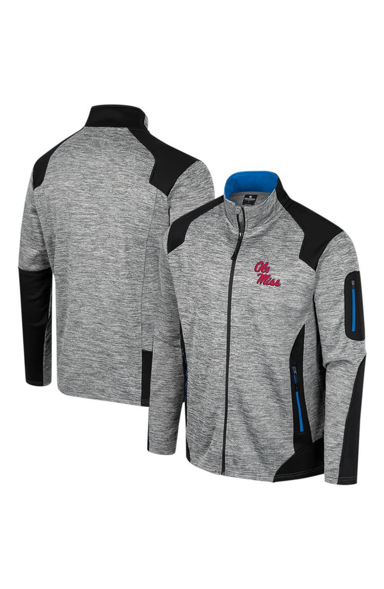 COLOSSEUM Men's Colosseum Gray Ole Miss Rebels Silberman Color Block Full-Zip Jacket, Main, color, 