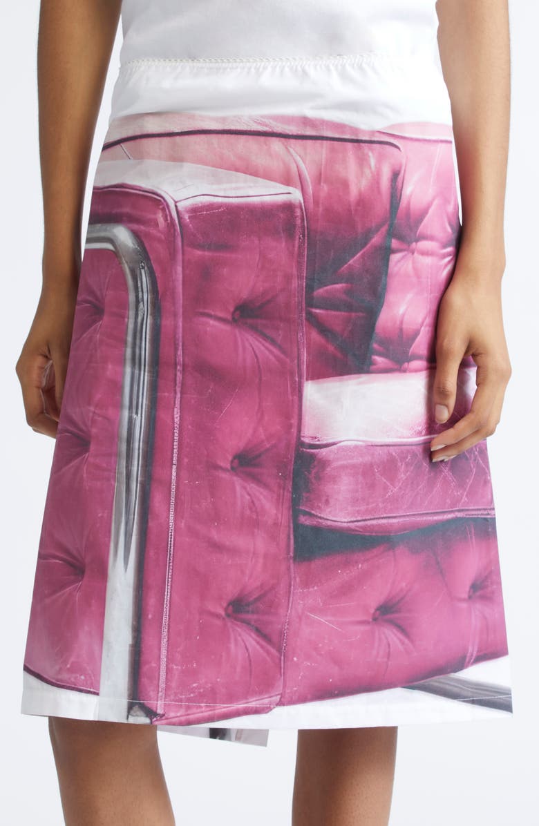 JULIE KEGELS Sisley Armchair Print Cotton Slip Skirt, Alternate, color, White Pink Armchair