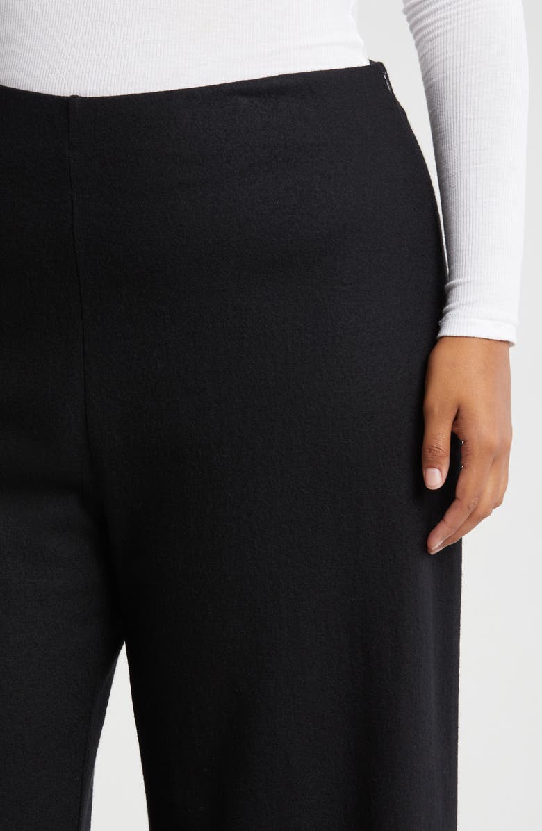 Eileen Fisher Wool Wide Leg Pants, Alternate, color, Black