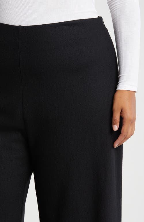 Eileen Fisher Wool Wide Leg Pants In Black