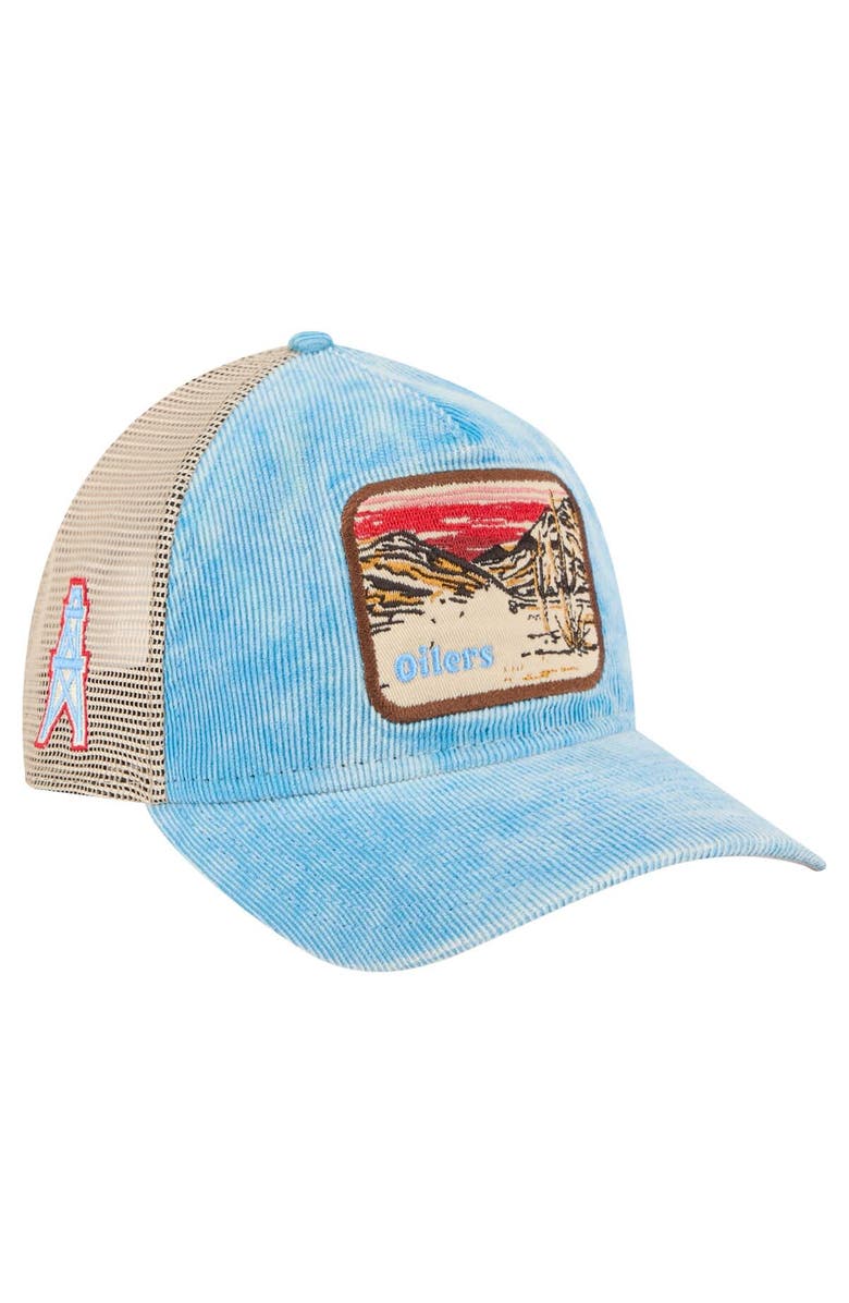New Era Men's New Era Light Blue/Cream Houston Oilers Vintage Landscape 9TWENTY A-Frame Adjustable Hat, Main, color, Light Blue