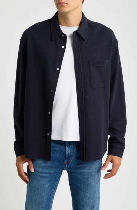 Waffle Textured Button-Up Shirt