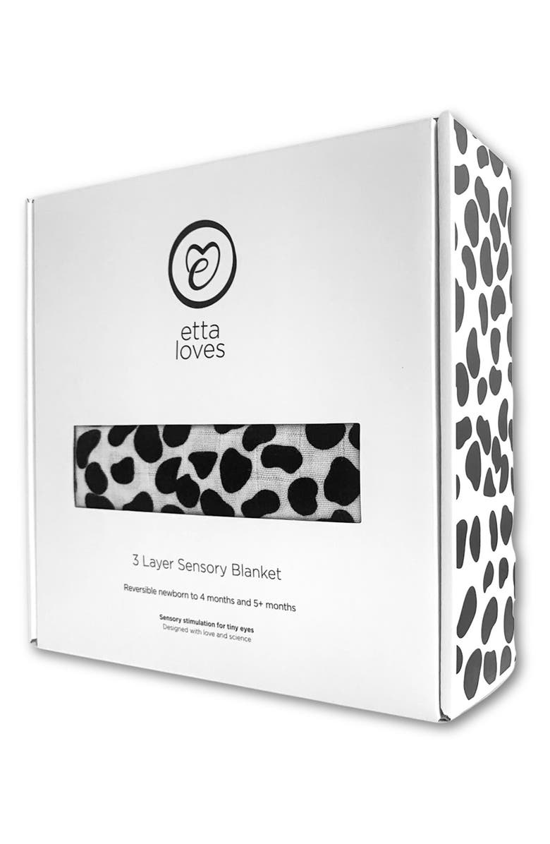 ETTA LOVES Animal Sensory Reversible 3-Layer Organic Cotton Muslin Blanket, Alternate, color, Animal Print Mixed