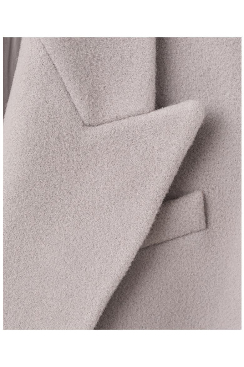 Double Breasted Virgin Wool Blend Coat, Alternate, color, GREY