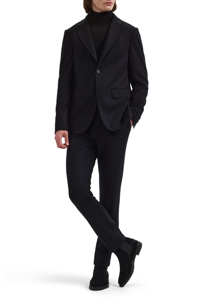 Two Button Wool Blend Blazer, Alternate, color, BLACK