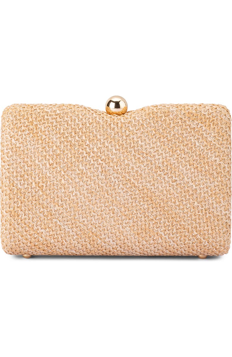 Olga Berg Birdie Woven Clutch, Alternate, color, Natural
