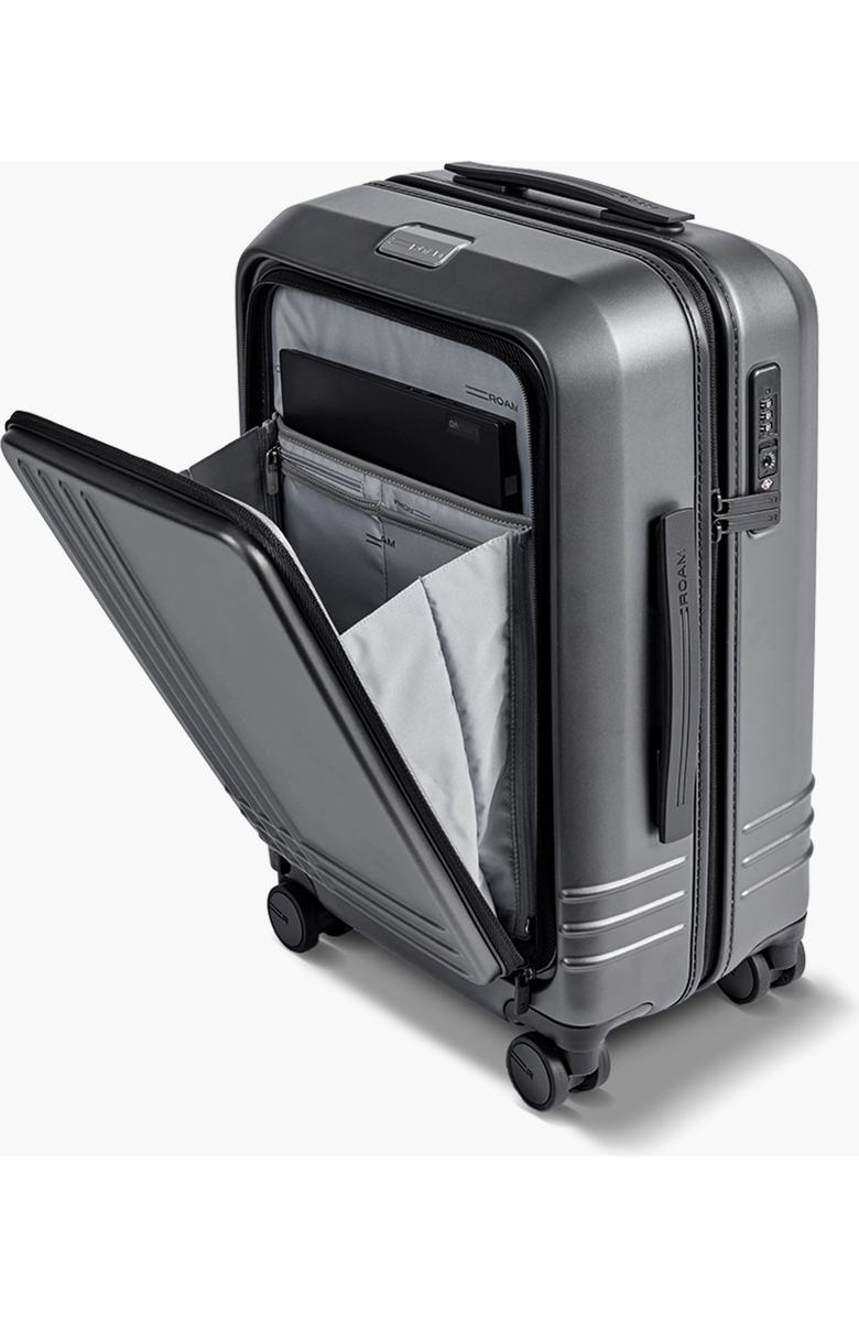 ROAM Luggage Front Pocket Carry-On, Alternate, color, Matte Steel / Black