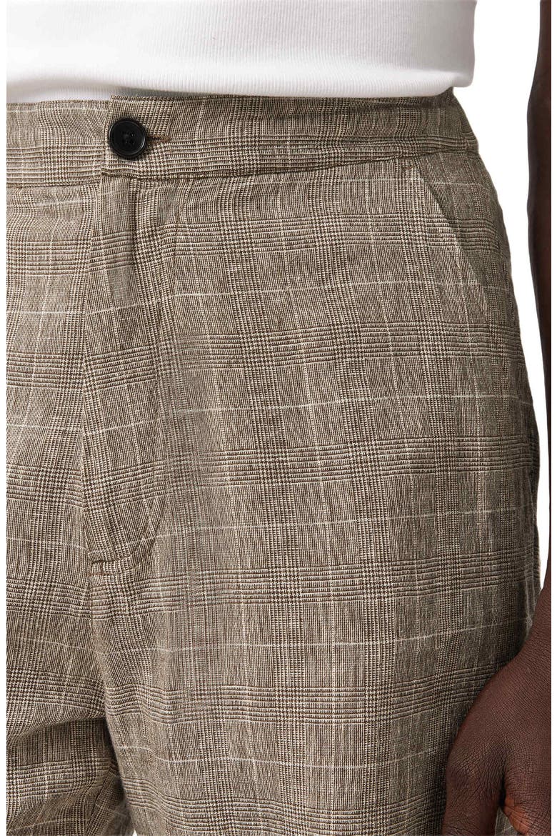 Keal Glen Plaid Linen Blend Shorts, Alternate, color, SEDIMENT BROWN