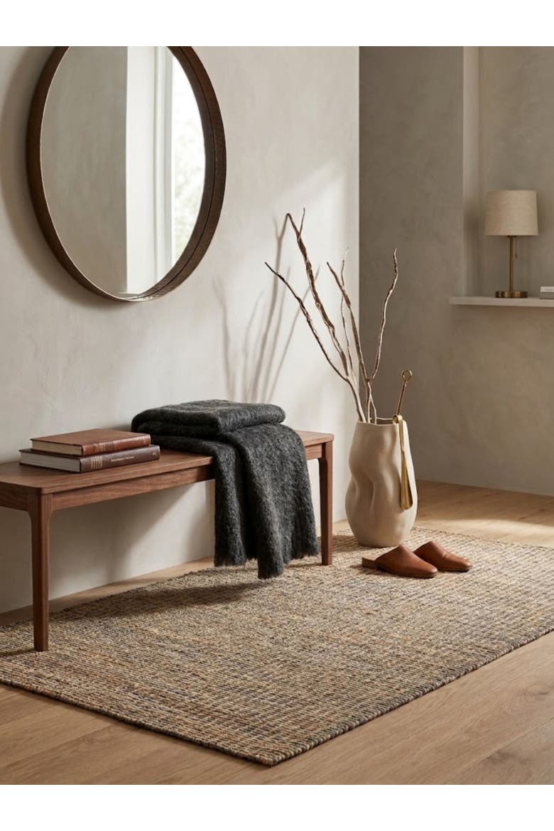 Fuji Wool & Jute Rug, Alternate, color, Brown