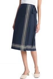 Vince Stripe Trim Wrap Skirt