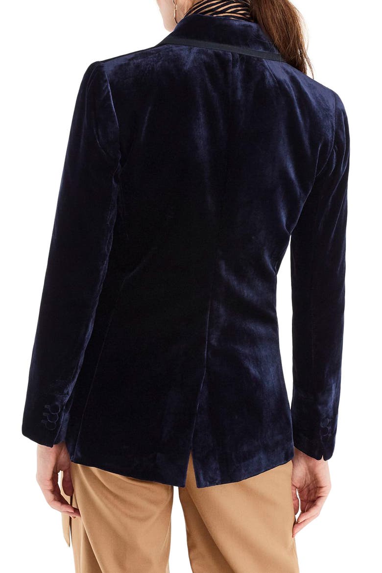 Double Breasted Drapey Velvet Blazer, Alternate, color, NAVY TWILIGHT
