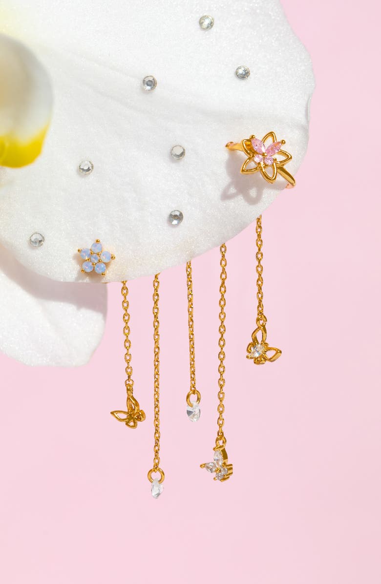 Girls Crew Mari Chandelier Single Stud & Cuff Ear Crawler, Alternate, color, Gold