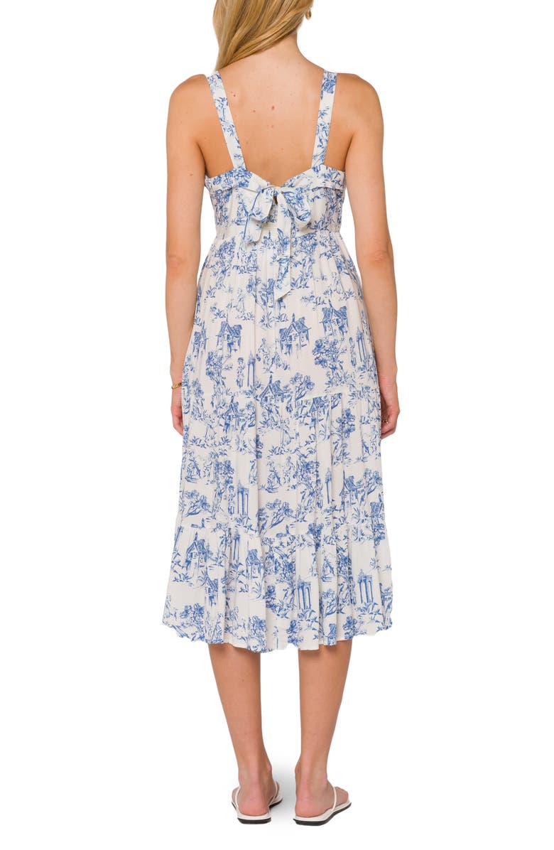 VELVET HEART Tiered Midi Sundress, Alternate, color, Blue Toile