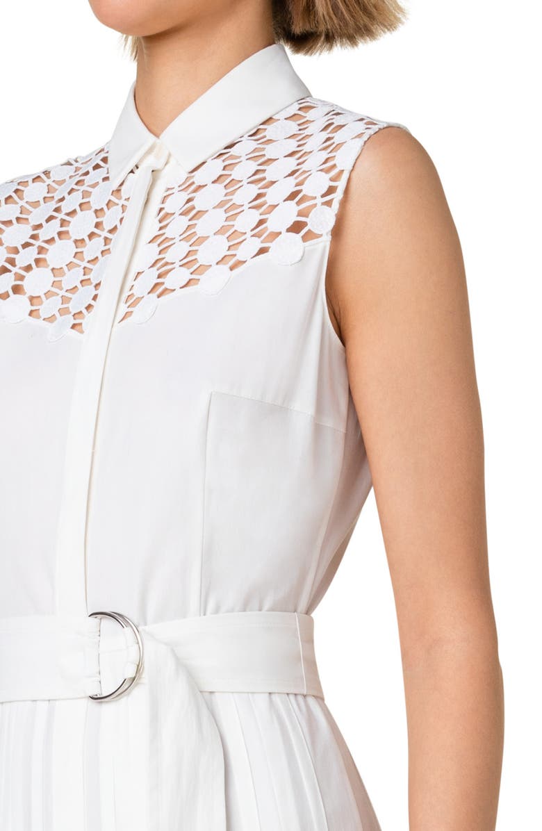 Akris punto Dot Guipure Lace & Gabardine A-Line Dress, Alternate, color, 