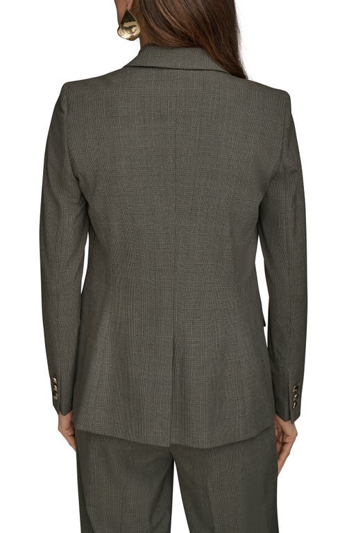 Donna Karan New York Plaid One-button Blazer In Multi