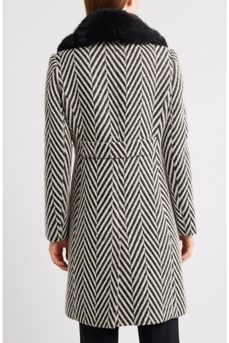 Herringbone Coat with Faux Fur Collar, Alternate, color, JUMBO HERRINGBONE