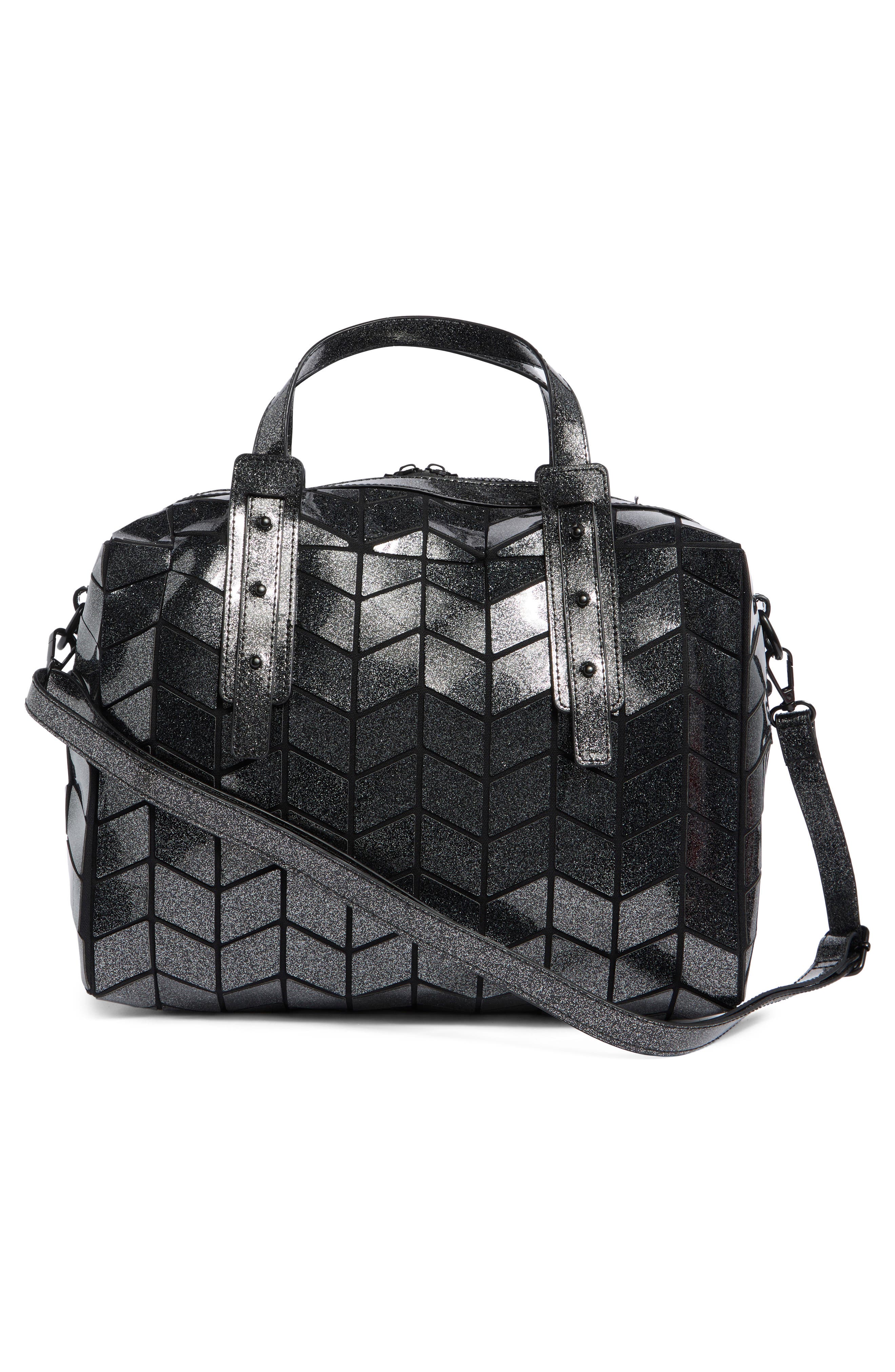 Glitter Top Handle Bag, Alternate, color, SILVER GLITTER