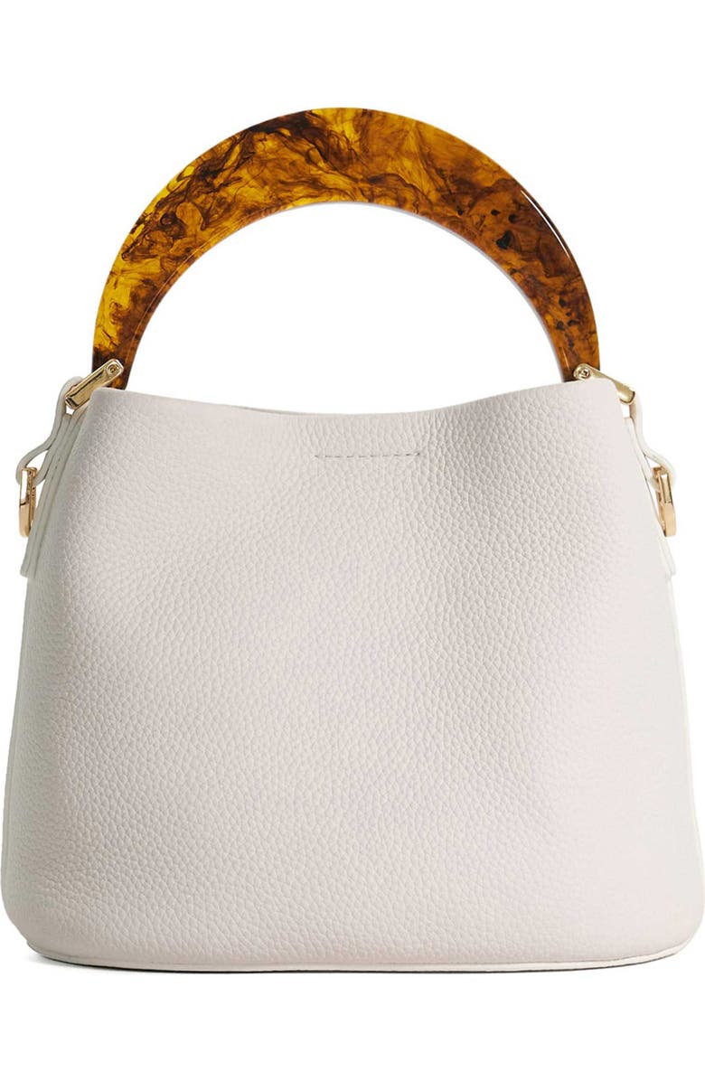 Dune London Dharla Leather Top Handle Bag, Alternate, color, White