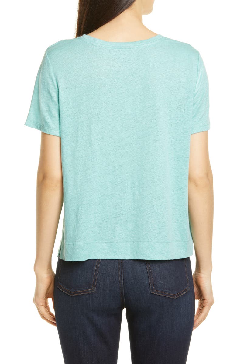 Eileen Fisher Crewneck Organic Linen Tee, Alternate, color, 