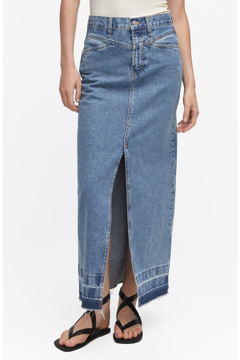 Denim Midi Skirt, Alternate, color, MEDIUM BLUE