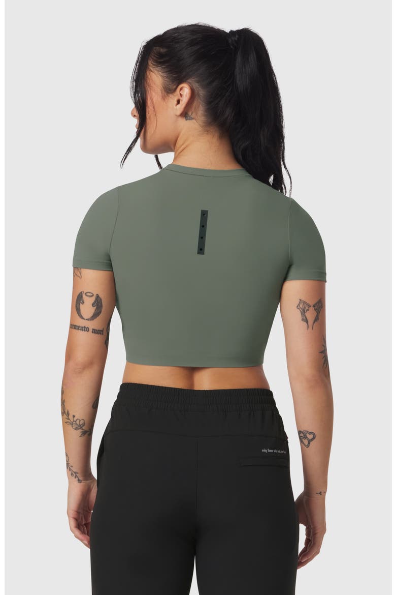 Lycra Cropped Tee, Alternate, color, Sage