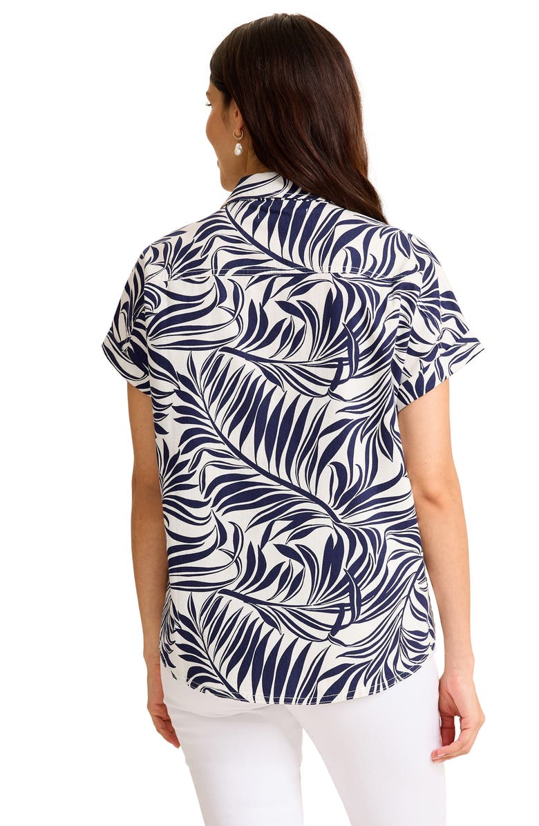 Tommy Bahama Leaf Print Twill Shirt, Alternate, color, Coconut