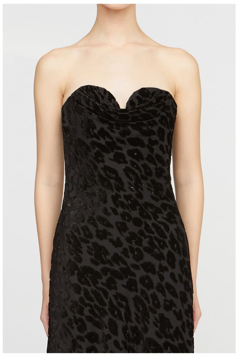 Rosalie Chiffon Devoré Gown, Alternate, color, Black