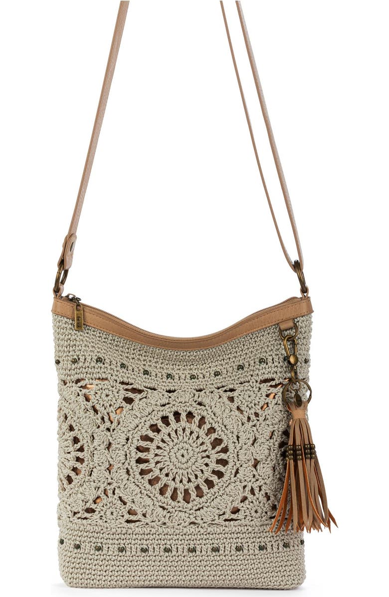 The Sak Lucia Crossbody Hand Crochet Bag, Alternate, color, Natural Grey Medallion