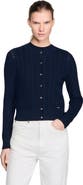 SANDRO Cropped textured knit cardigan