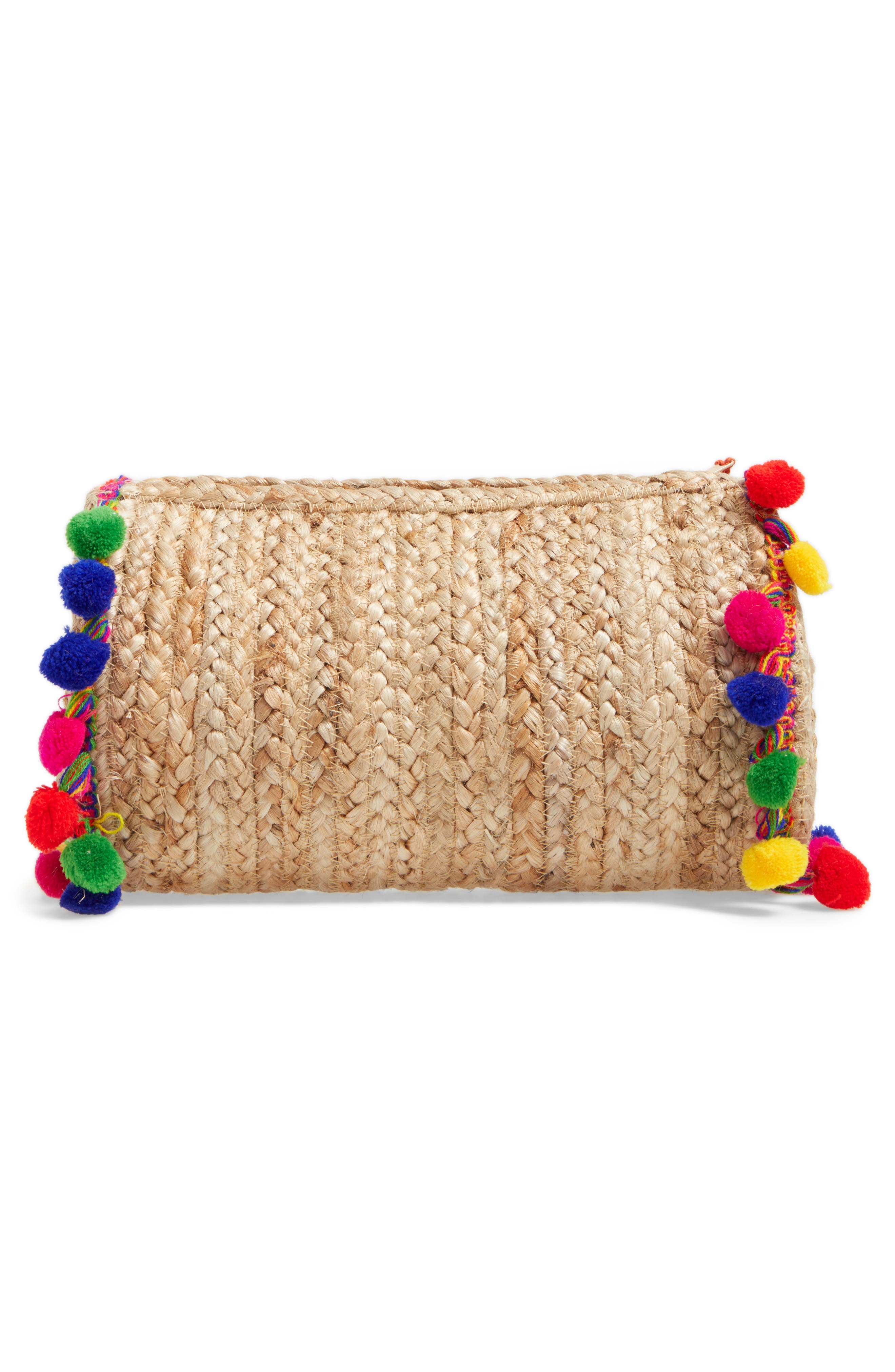 Shiraleah Santana Pompom Clutch, Alternate, color, 