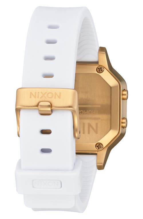Nixon Digital Siren White Silicone Strap Watch 36mm In White