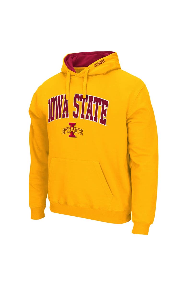 COLOSSEUM Men's Colosseum Gold Iowa State Cyclones Arch & Logo 3.0 Pullover Hoodie, Alternate, color, Gold